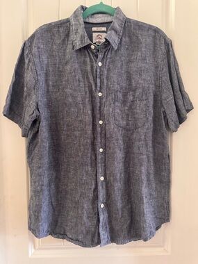 Panama Jack Denim color 100% linen button up Men’s Large